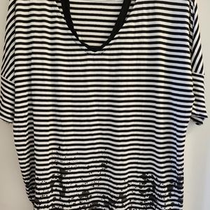 Love & Legend Striped T, Size 16, Preloved.